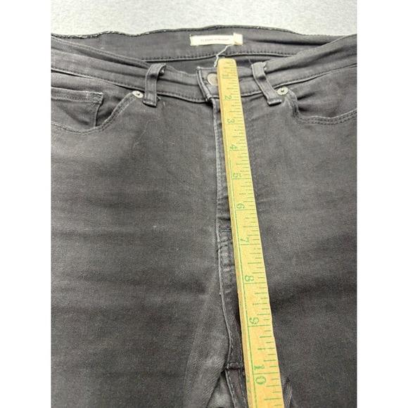 Levis Classic Straight Jeans Womens 8 Short Black Dark Wash Mid Rise Stretch - Picture 5 of 14